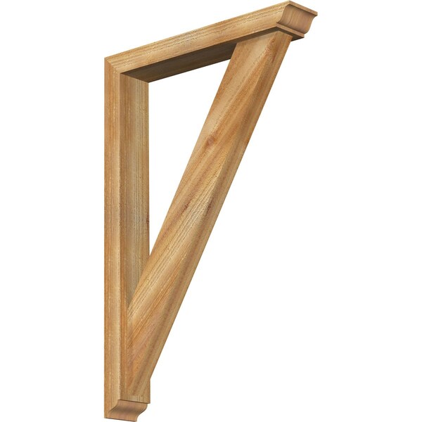 Ekena Millwork Traditional Traditional Rough Sawn Bracket w/ Offset Brace, Western Red Cedar, 4"W x 22"D x 34"H BKT0402X22X34TRA01RWR - main